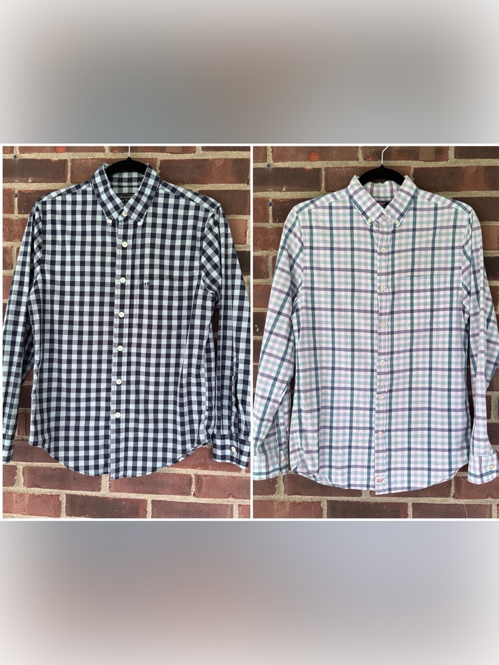 Lot of 2 Men’s XS Button Down Shirts Vineyard Vines Murray & Abercrombie Plaid